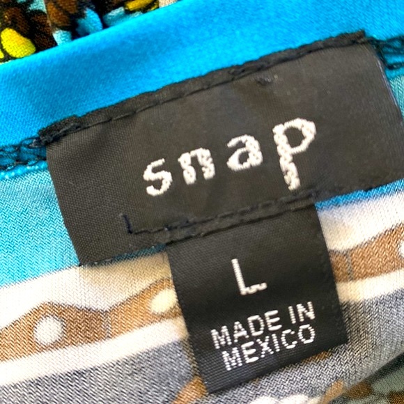 Snap bright blue and black mandala style dress - Picture 4 of 6